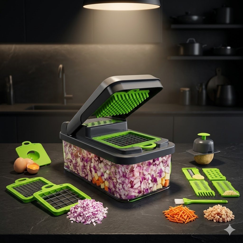 TurboCut Pro Vegetable Chopper – 14-in-1 Multifunction Kitchen Cutter